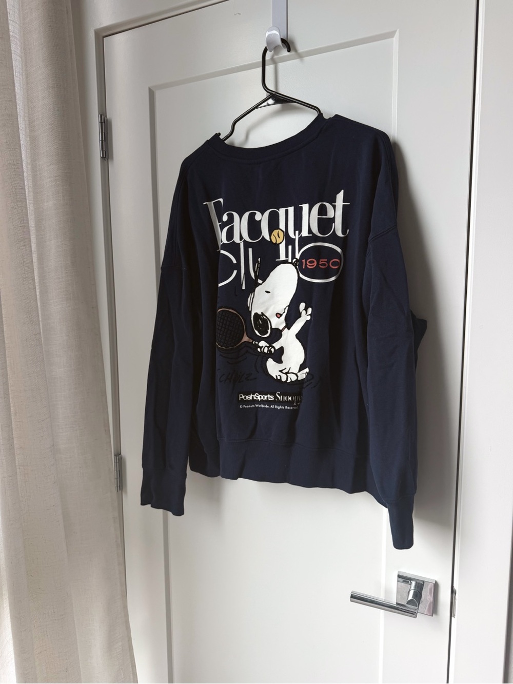 H&M Navy Snoopy Tennis Graphic Sweatshirt